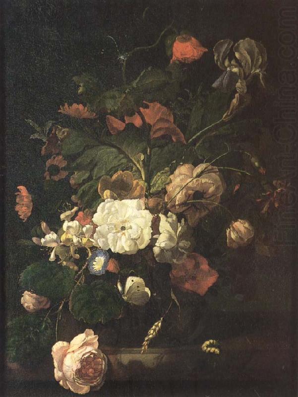 Flowers in a vase, Rachel Ruysch